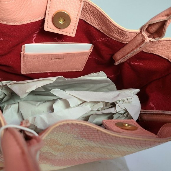 Hammitt Oliver Medium Tote Pink Himalayan Snake Hobo Leather Bag 10W"x13H" new - Picture 5 of 12